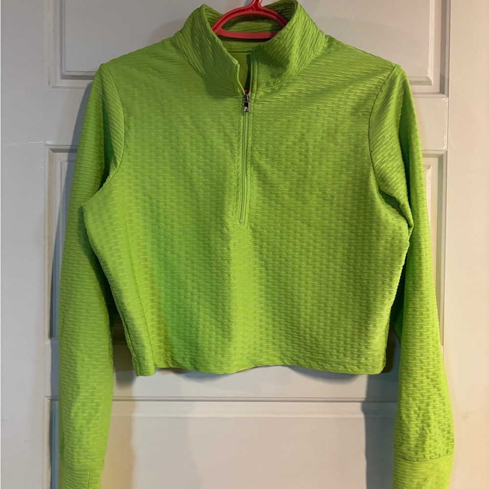 BuffBunny Lime Green Textured Active Top